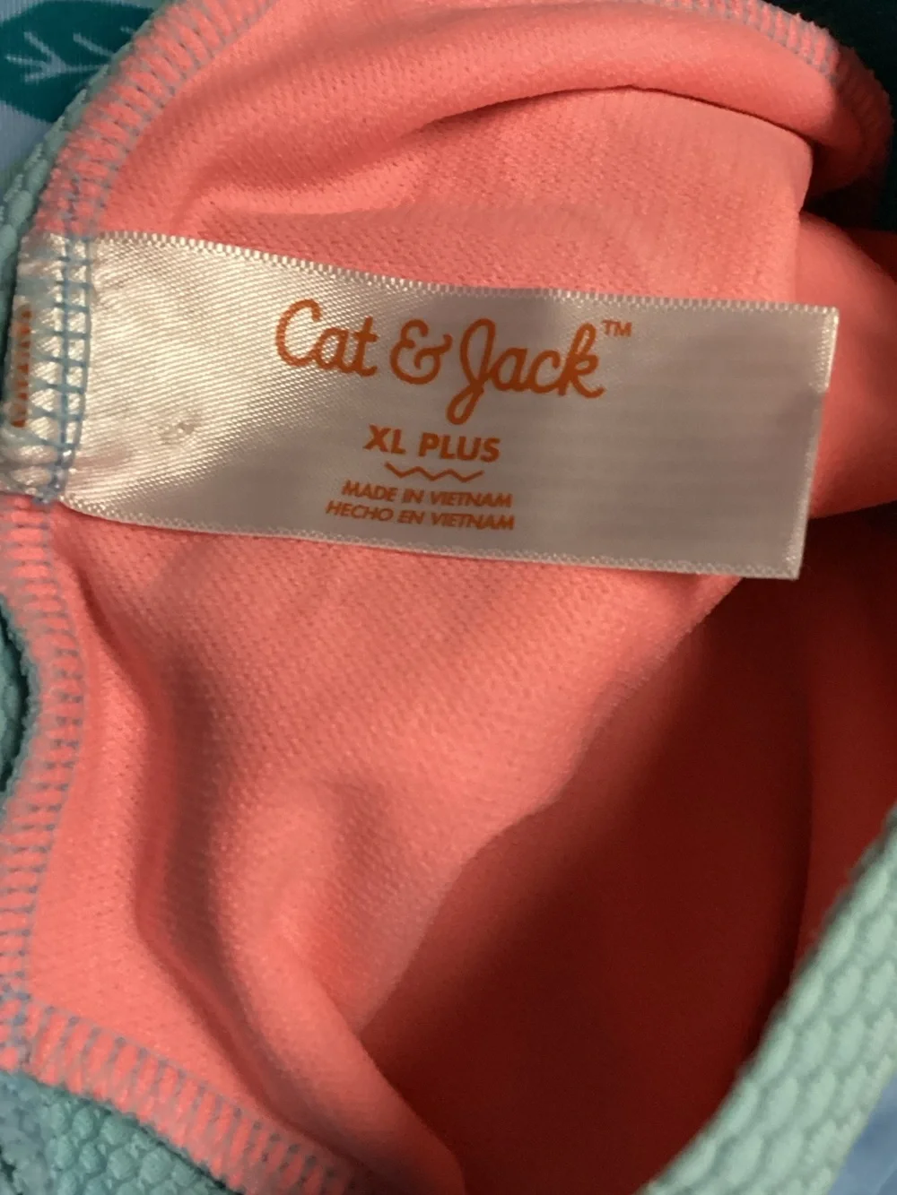 Cat & Jack Girls Floral Long-Sleeve Rash Guard One-Piece Swim Suit - Aqua/Coral